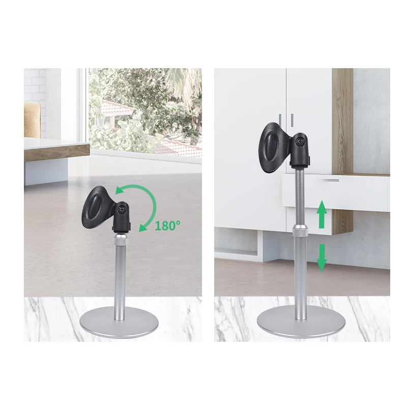 High Quality Microphone Holder Stable 180 Degree Height Angle Adjustable Desktop Microphone Stand Tray