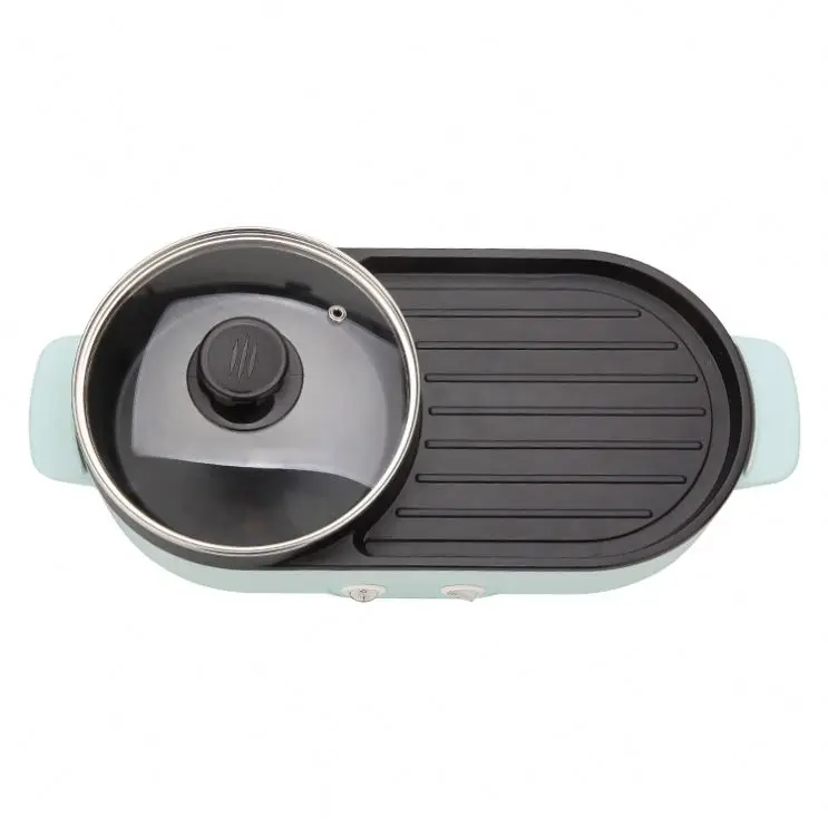 Factory Direct Sale Custom 2 In 1 Table Top Electric Steamboat Smokeless Bbq Grill Hot Pot