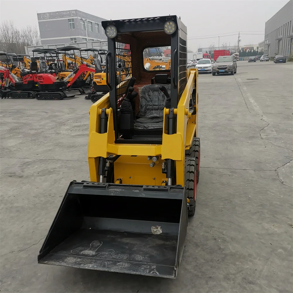 Hightop Manufacturer Wheel Mini Skid Steer Loader For Sale With Attachments Mulcher