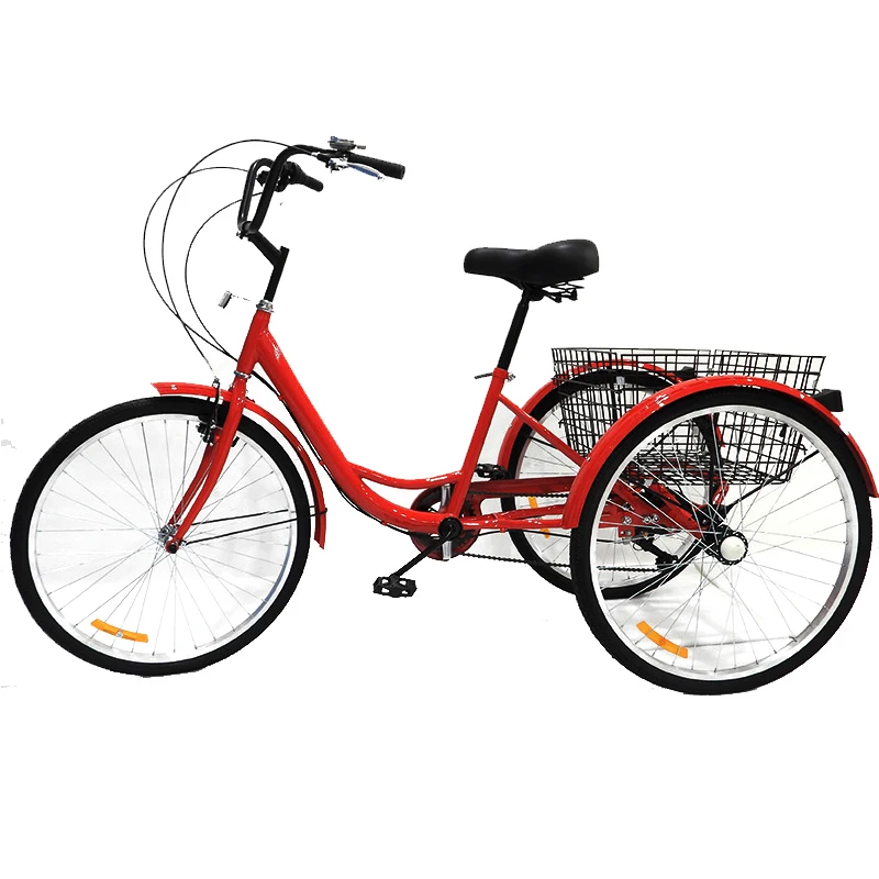 China factory hot sales family tyres pedal bikes single speed 3 wheel tribike bicycle tricycle for adults with seats