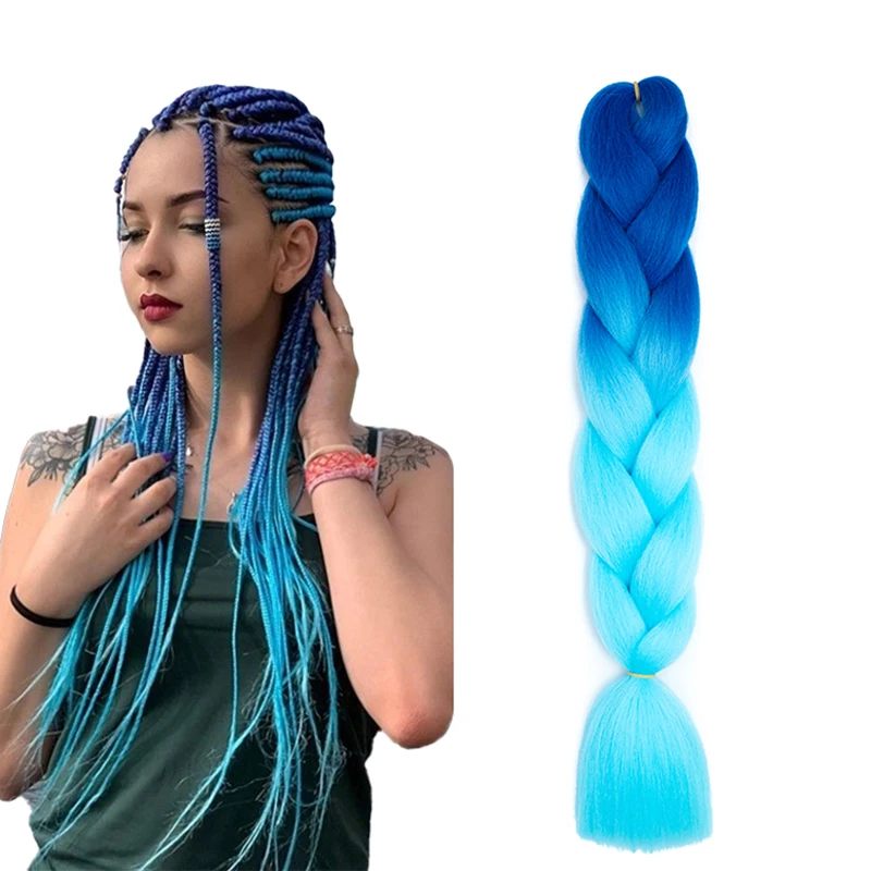 Multicolor Jumbo Braid Hair Weft 100g Synthetic Fiber Machine Double Weft 24 Inch Fiber Durable Accessory