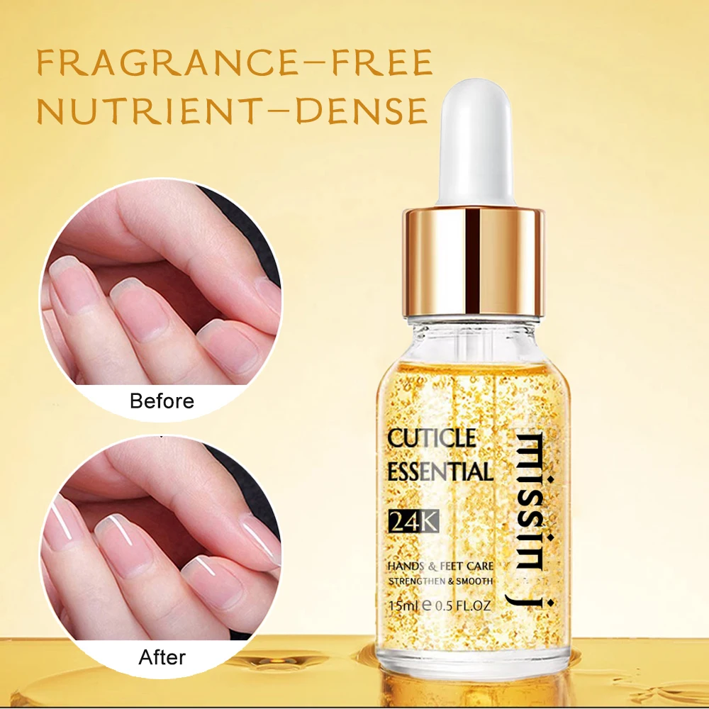 Private Label 24K Gold Foil Flakes Cuticle Revitalizer Nutrilon Oil Custom Logo Nail Growth Nails Essential Cuticle Oil With Box