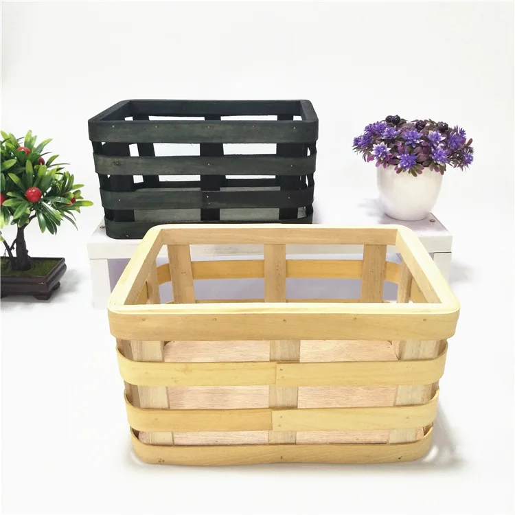 Прямоугольная деревянная корзина для хранения японских овощей и фруктов
