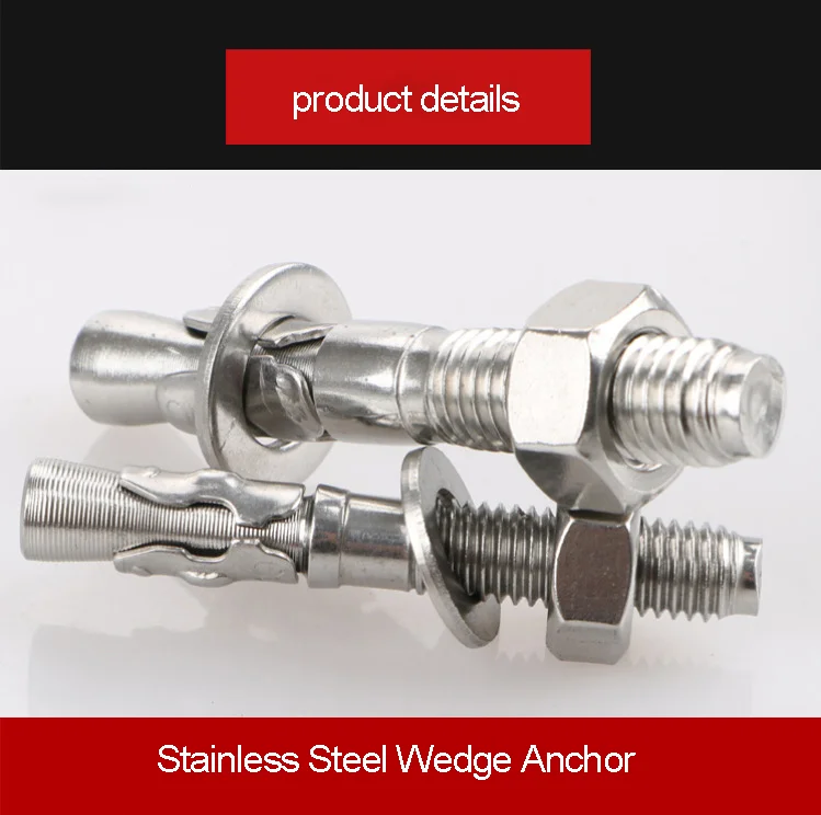 Galvanized Custom M6-M24 Expansion Hex Washer Nut Bolt Anchor 316 304 Stainless Steel Wedge Anchor for Concrete