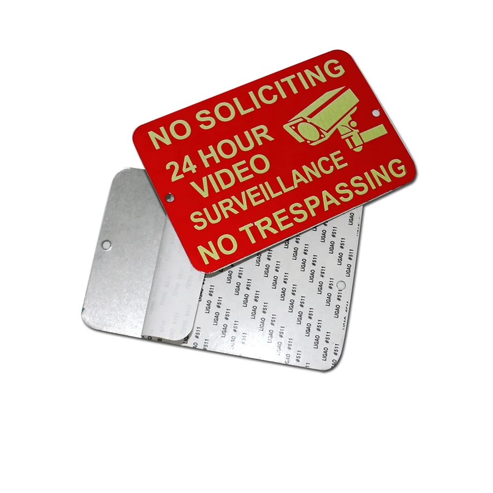 Reflective Security Glow In Dark Luminous Film Reflective Video Surveillance Camera CCTV Warning Signs