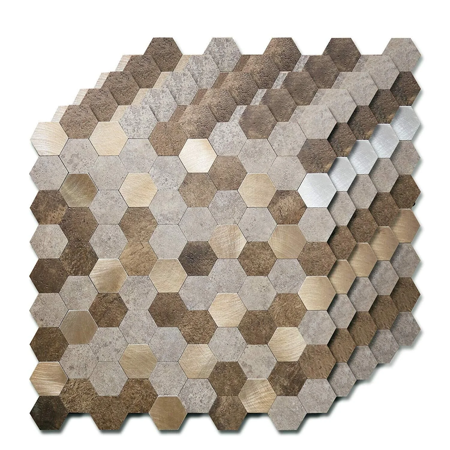 White Stone Look Peel and Stick Tile Backsplash