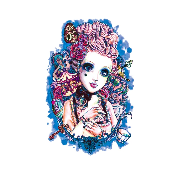 HB 012  half sleeves Japan beauty girl woman temporary tattoos