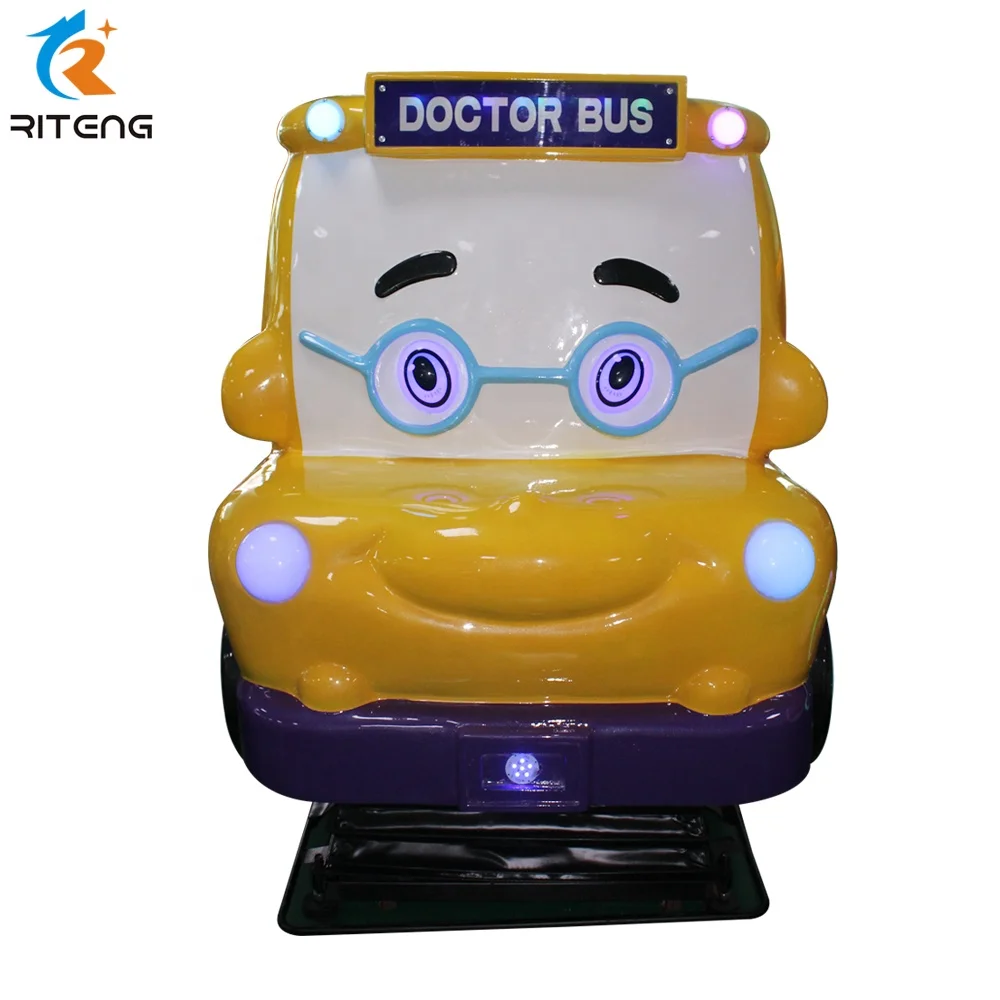 new Video Game School Bus Kiddie Rides Machine Screen Durable Fiberglass 17 Inch  Coin Operated kiddie rides for sale