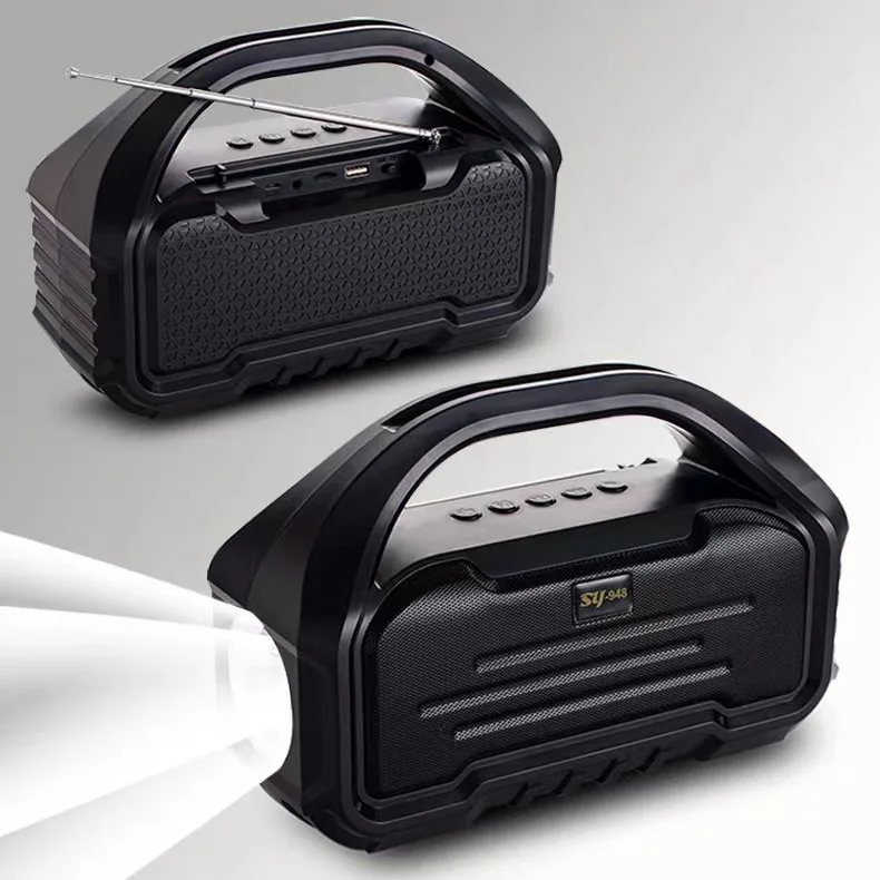 AUX Portable Solar Panels Charging Speakers with Led Flashing Light Multi functional blue tooth Wireless Solar Speaker