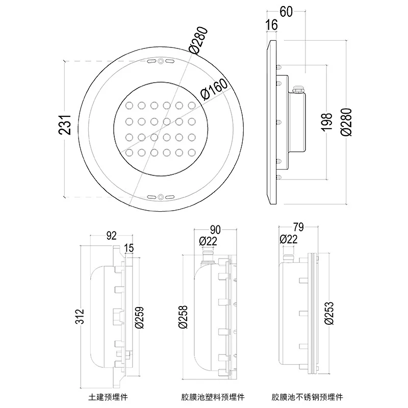High Power Pool Light Buried Lamp Manufacturers Wholesale RGB Color for Courtyard Fish Pond Landscape Pool Light Is Small Angle