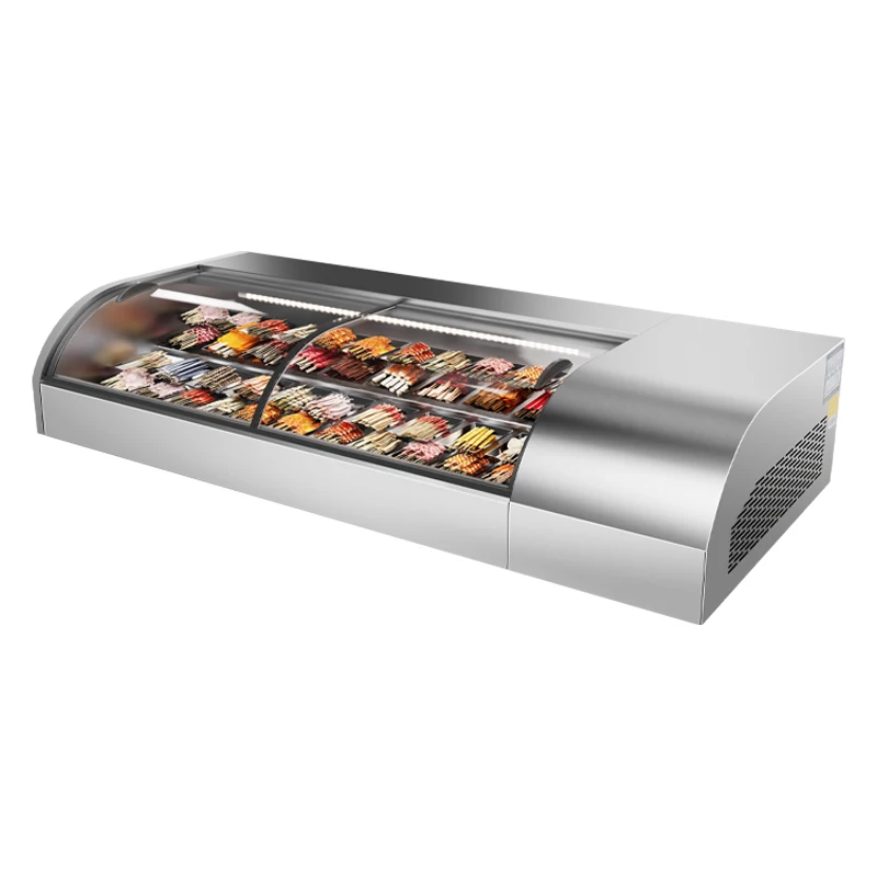 8- Supertise Sushi Showcase Sushi Display Case On Counter Glass Cooler Freezer Refrigerator sushi cake chiller