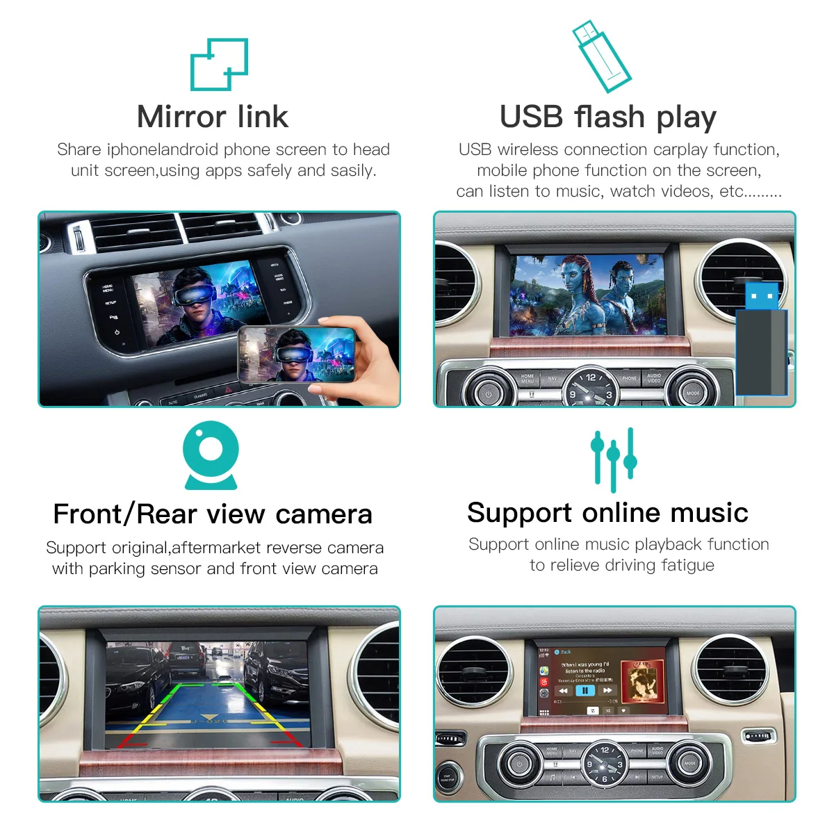 Autoabc Wireless Carplay Android auto For Land Rover Jaguar Discovery Evoque Range Rover Freelander XE XF XJL F-TYPE F-PACE