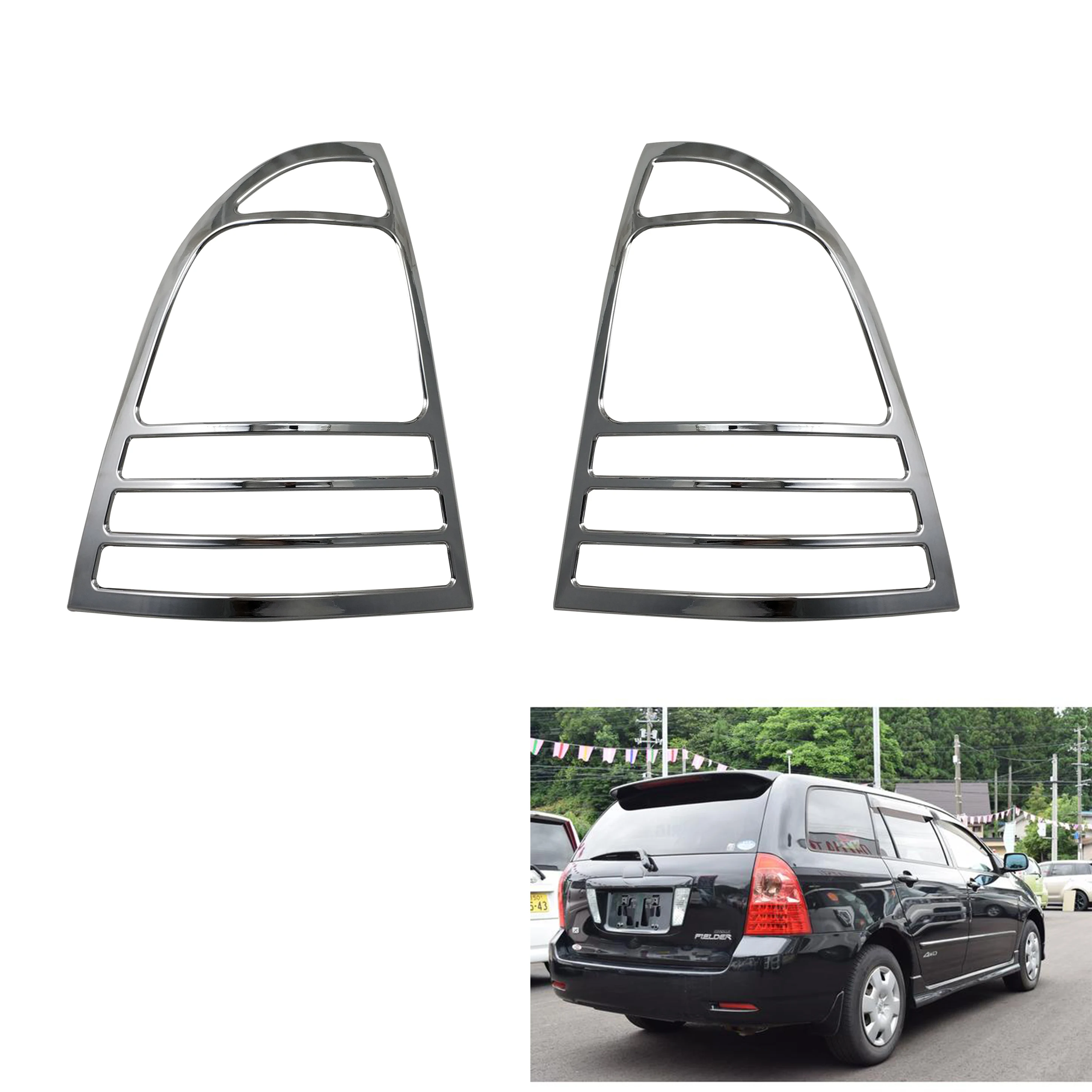 Car Automotive ABS Chrome accessoires Tail Lamp Cover 2005 For Toyota Corolla Fielder tail lamp cover Car Exterior