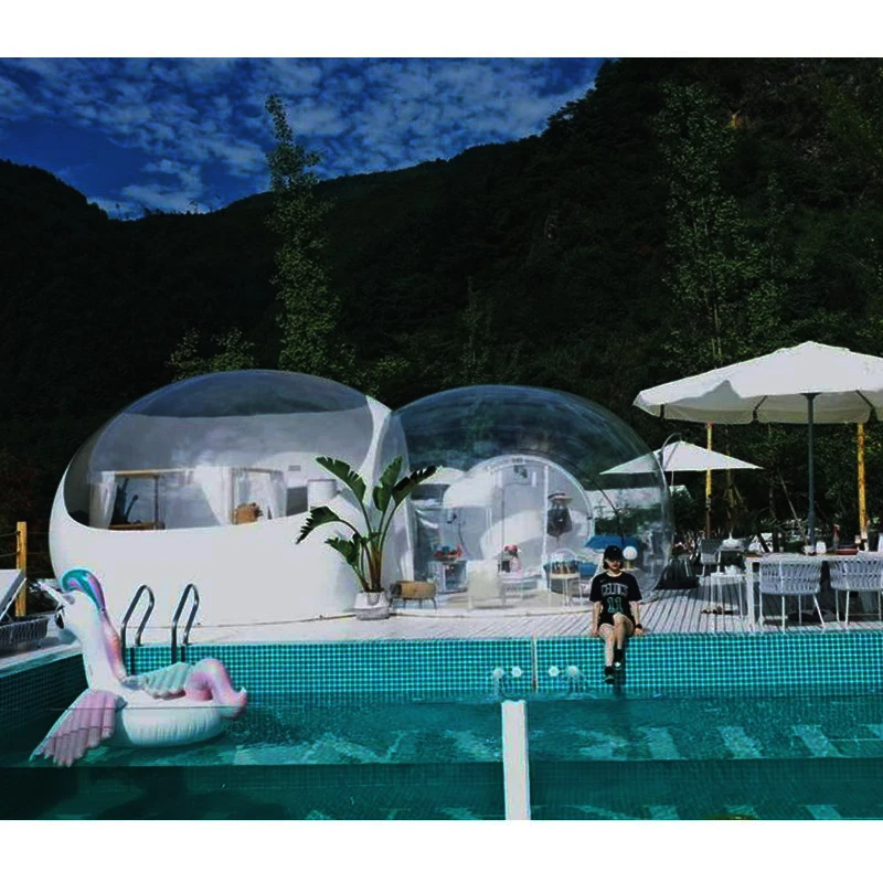 Outdoor Camping Transparent Inflatable Bubble Tent Transparent House Garden Cabin Lodge Starry Sky Dome With Free Blower