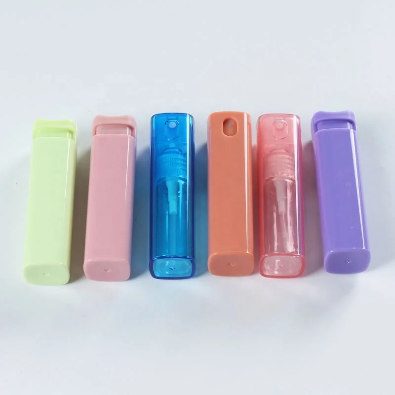 Perfume Atomizer 10ml Plastic Square Refillable Vial Pocket Sprayer Bottle