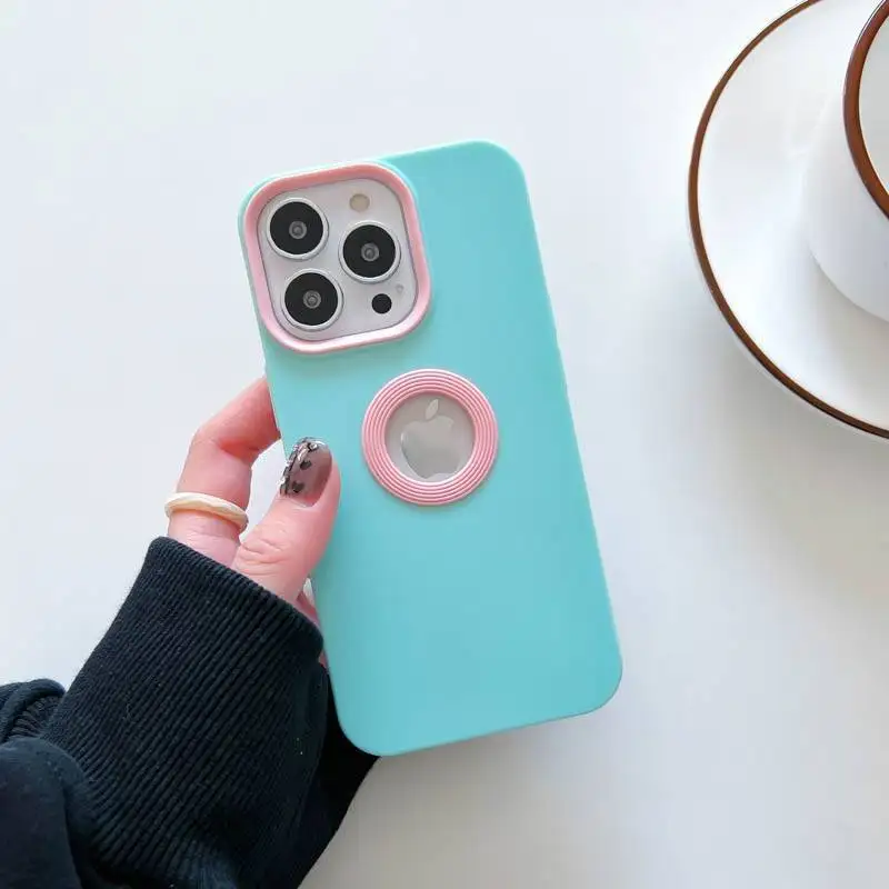 Display logo hollow carved design Liquid TPU phone case for iPhone 13 Pro max