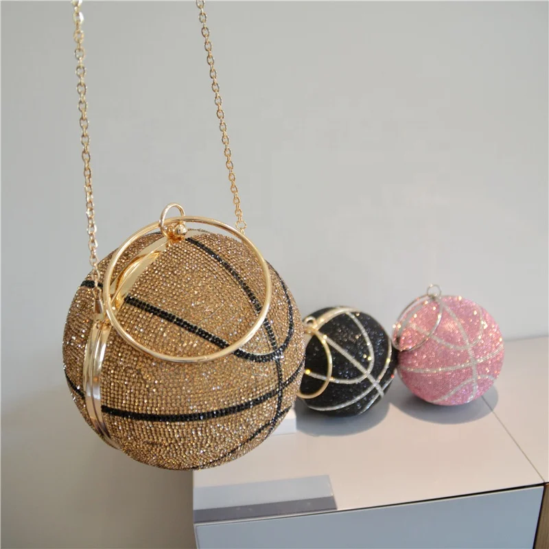 wholesale women fashion luxury shoulder purse bag clutch bag basketball shape ball bags