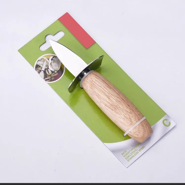 Cheap Wooden Handle Oyster Opener Shucking Knife With Package Outdoor Kitchen Use Ostracean knife