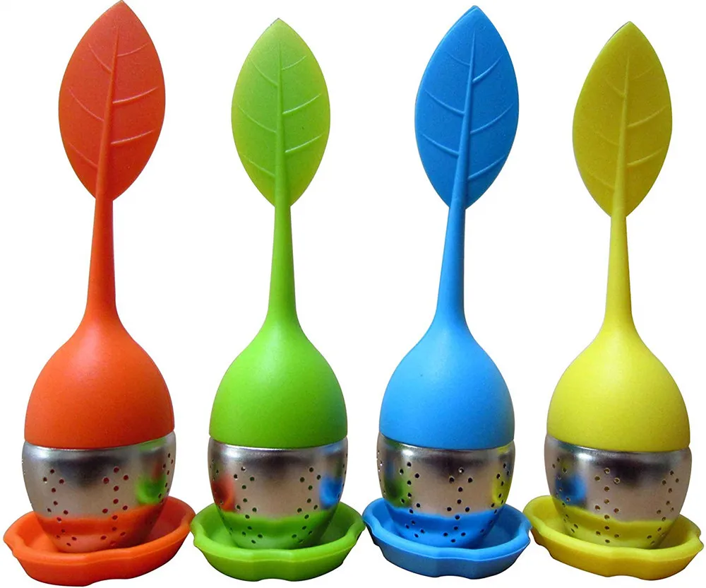 Reusable  Stainless Steel Loose Leaf Silicone Tea Infuser with Drip Tray