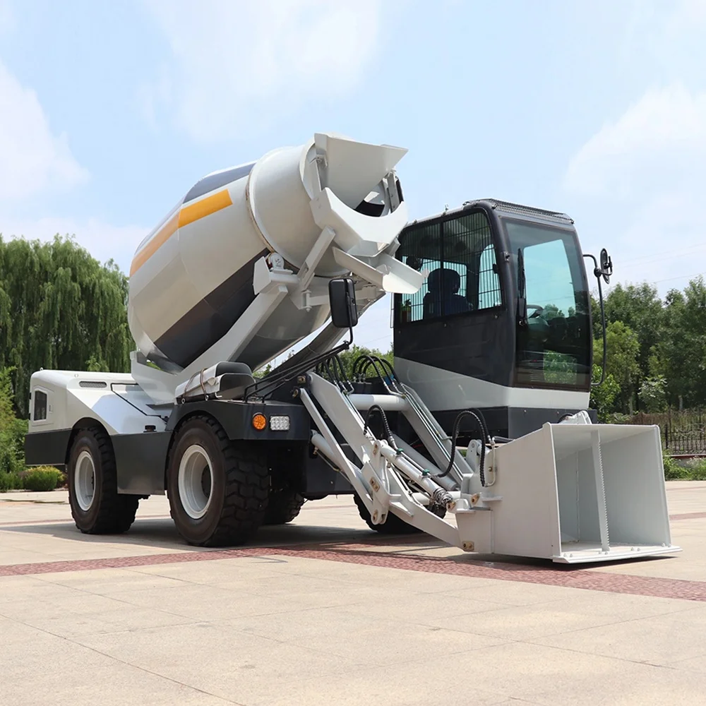 self loading dumping mobile concrete mixer with 4m3