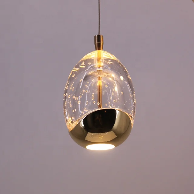 Residential modern style 5 lights bubble glass LED pendant lamp