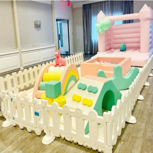 commercial mall soft play ball pit white inflatable soft play zone role play party room castle