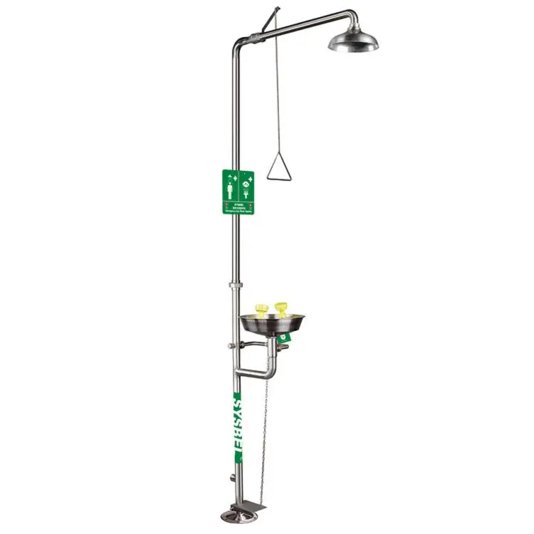 SYSBEL CE Approved OSHA and ANSI Standard 304 Stainless Steel Shower and Water Bowl Emergency Safety Showers and Eyewash