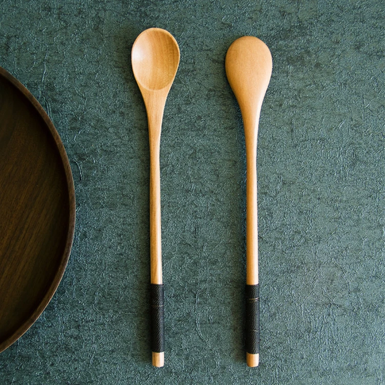 Wooden round Coffee Sugar Spices Tea custom bamboo spoon