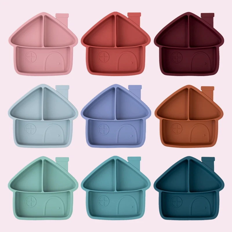 Wholesale in stock custom logo baby eating training soft spoon fork bowl bibs kids toddler tableware Silicone baby feeding set