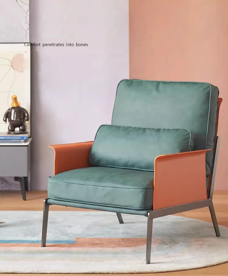 wabi-sabi Italian Creative Modern Living Room Furniture Lounge Chair Minimalist Light Luxury MicroFiber Leather Art Leisure Sofa