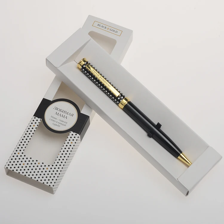 Customized Packaging Gift Box Ink Pen Box with Window Pen Color Cardboard Box for Ball Pen