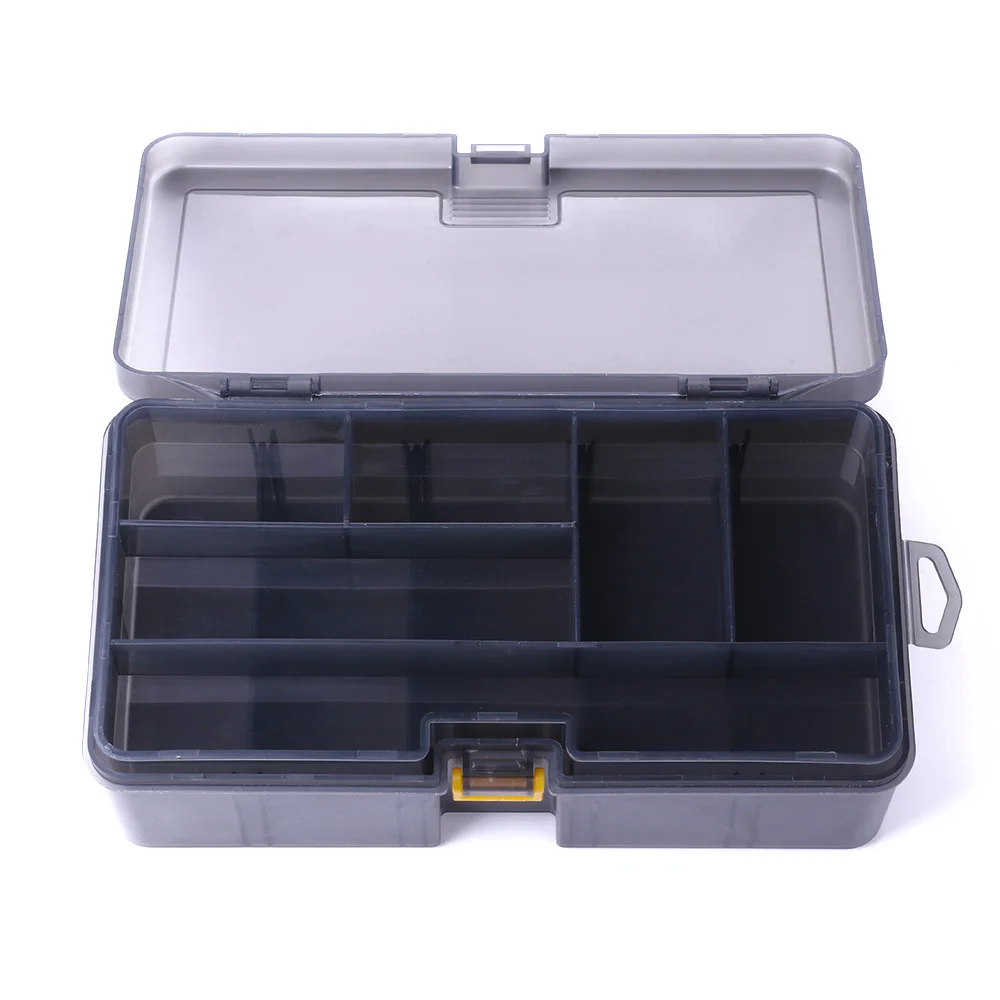 Gray Color Fishing Tackle Box Lures Multi-functional Fishing Double Layers as Picture