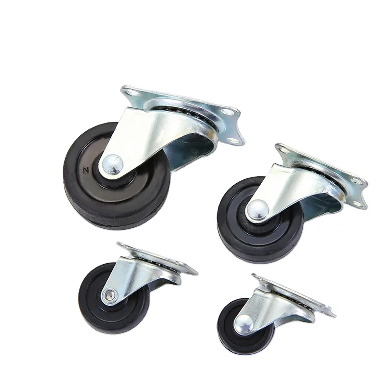 Various Good Quality Rubber 1.5 Inch Restaurant Trolley Furniture Caster Wheel with Brakes