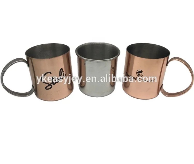MOQ 500pcs 16oz Solid Moscow Mule Hammered Drum Copper Drinking Coffee Beer Cocktail Vodka Mint Julep Ginger Tea Mug Cup