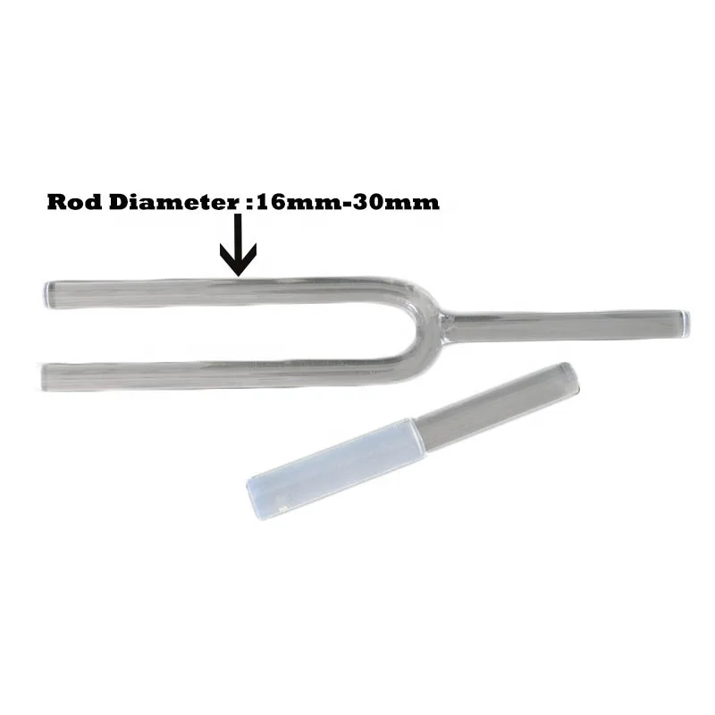 RINGChANT 16mmTo 30mm Clear High Purity Quartz Crystal Tuning Fork With Bag for Meditation