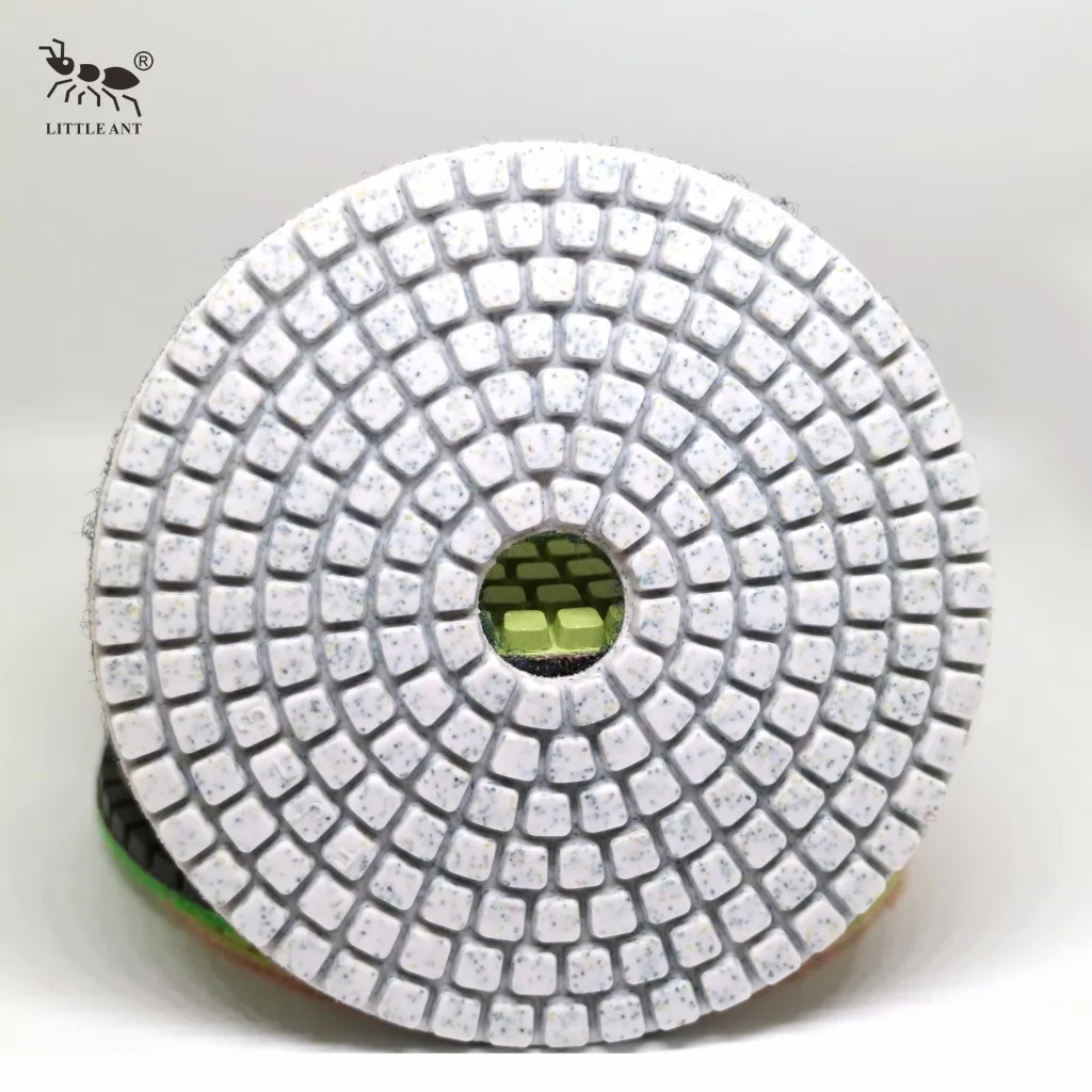 LITTLE ANT Granite Quartz Polishing Pad Diamond 125mm 100mm Concrete Floor Grinder Polisher for Marble Stone with Back Loop