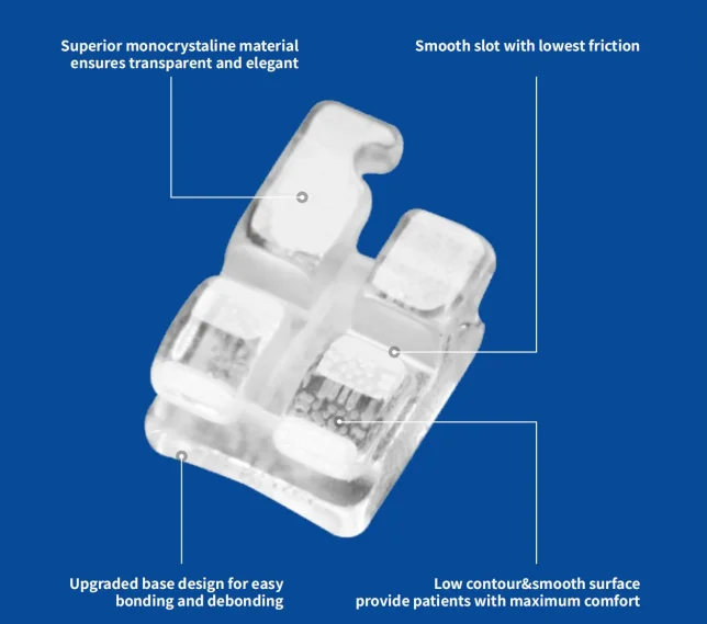 RS Medico New Dental Products invisible orthodontic brace Hooks 345 Dental Sapphire Brackets Price