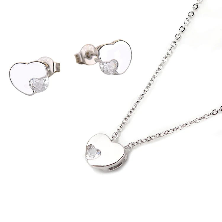 Ma Yin Fang Heart Earrings Necklace Conjunto De Plata 925 Women Sterling Jewelry Prata Set 925 Silver Gift For Girl Woman