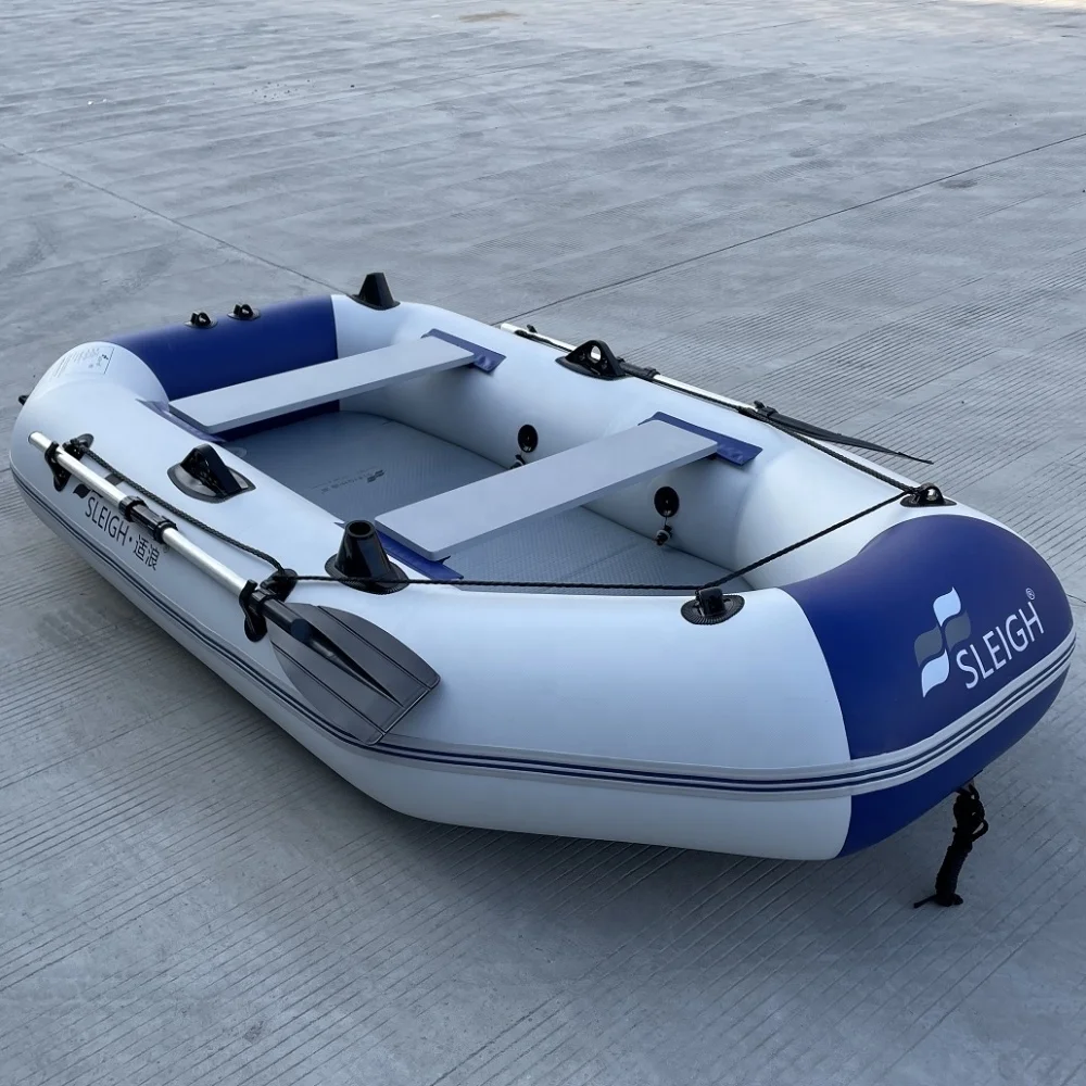4 Person Inflatable Fishing Boat 1.2mm PVC Rowing Kayak Folding Rescue Dinghy Canoe with Free Accessories for Water Play