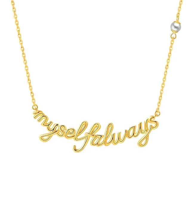 Milskye large fashion jewelry for women 18k gold plated brass MYSELF ALWAYS pendant necklace