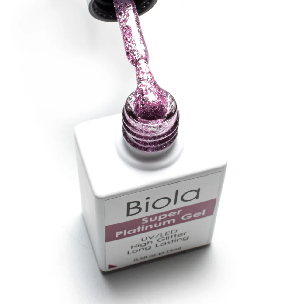 SDC Biola Private Label UV Gel Nail Gel Polish Super Shine Glitter Platinum Gel Polish
