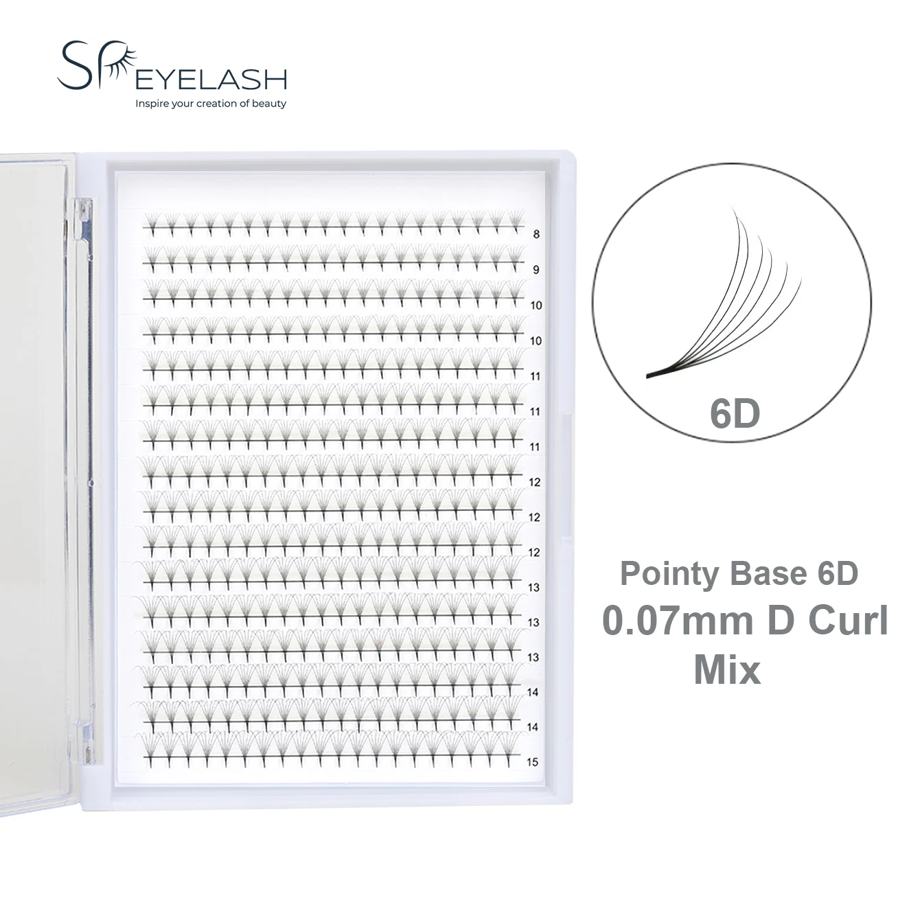 SP EYELASH Premade Volume Fans Super Velvet Soft Point Base 8D 10D 12D 20D Sharp Base Hand Make Promase Fans 0.03 0.05 0.07