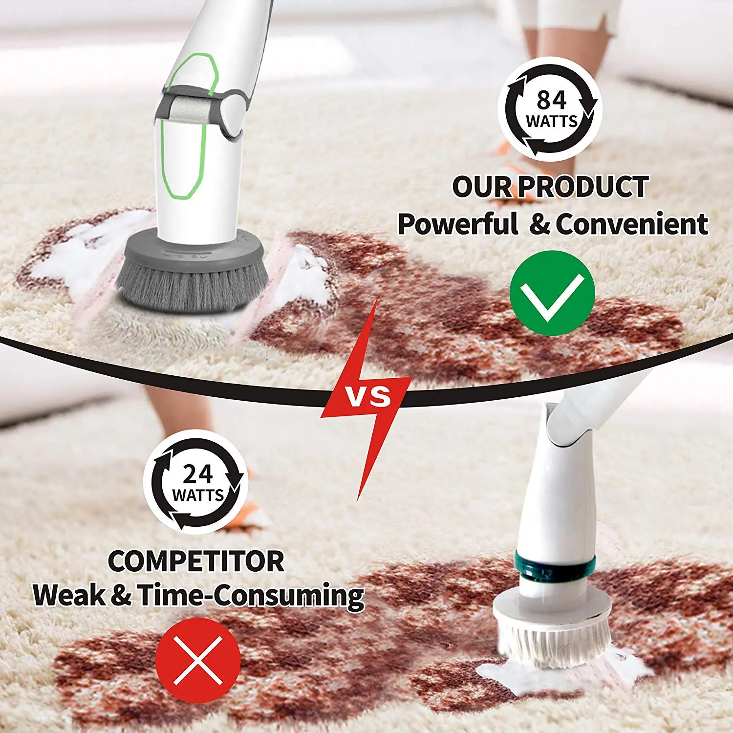 2022 best cleaning assistant electric scrubber floor scrubber machine car wash sponge with 6 multi-purpose brush head