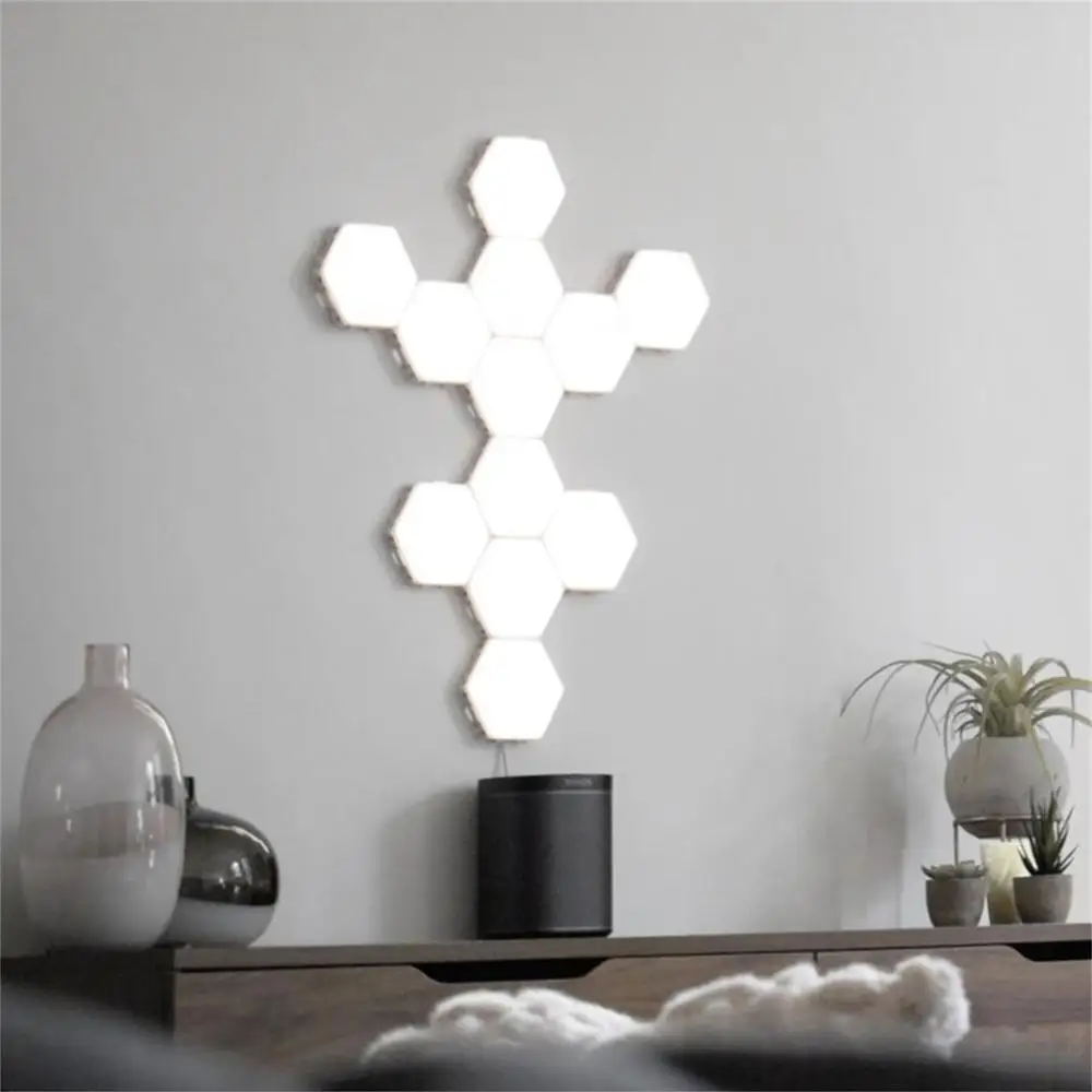 5Pcs Quantum Lamp LED Hexagonal Light Touch Sensitive Lighting Night Lamp Magnetic Wall Fixtures Modular Wall Lampara Home Decor