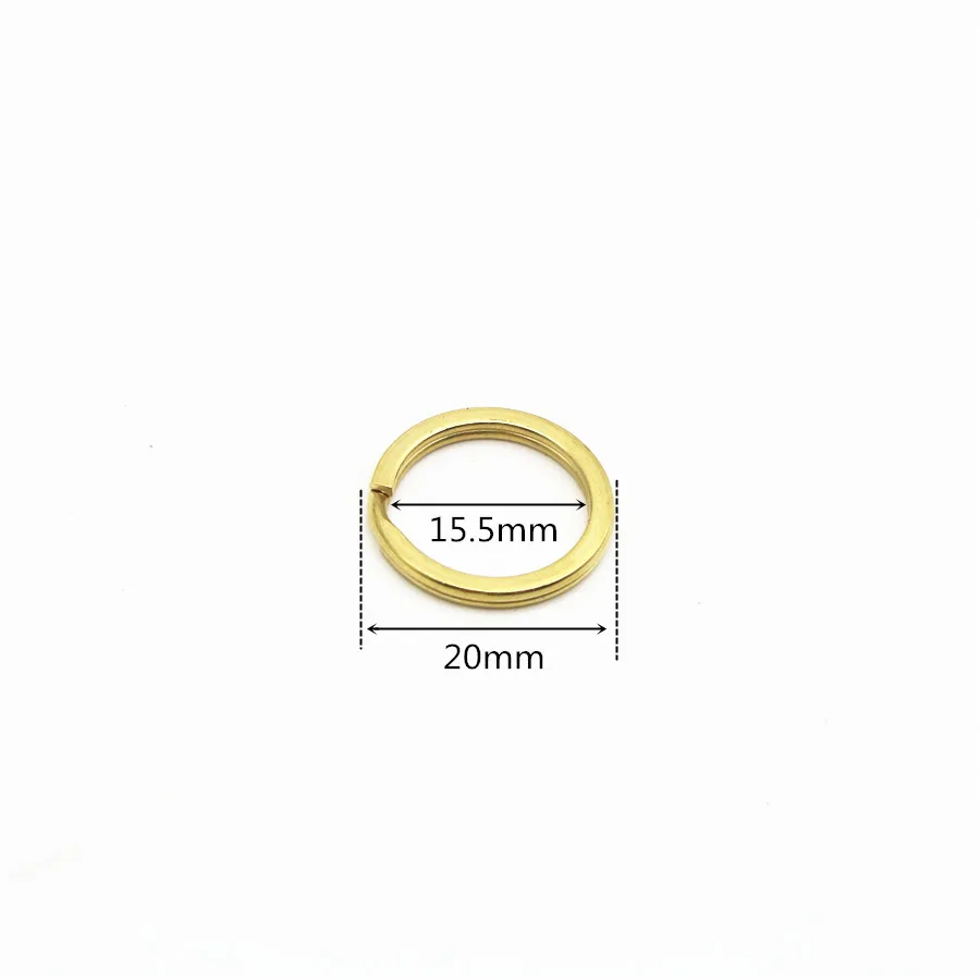 Solid Brass Split Rings Double Loop Keyring 20mm-35mm Bag Hook Connector Keychain Keys Holder DIY Leather Craft Hardware