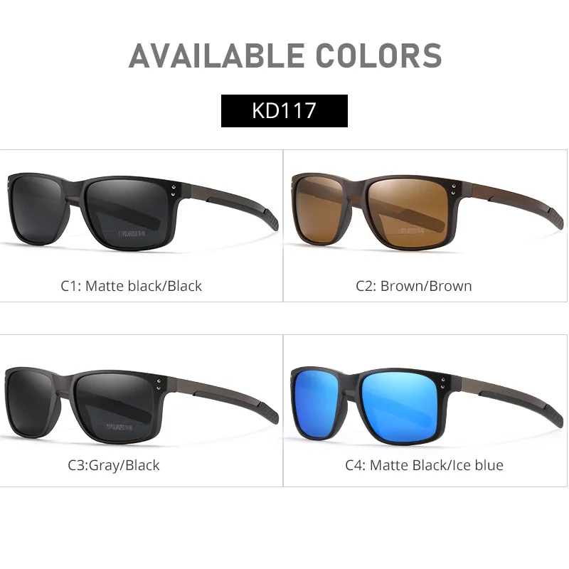 Polarized Sunglasses Men Women Classic Square Sun Glasses UV400 Mirror Aluminum Leg Sunglasses Men