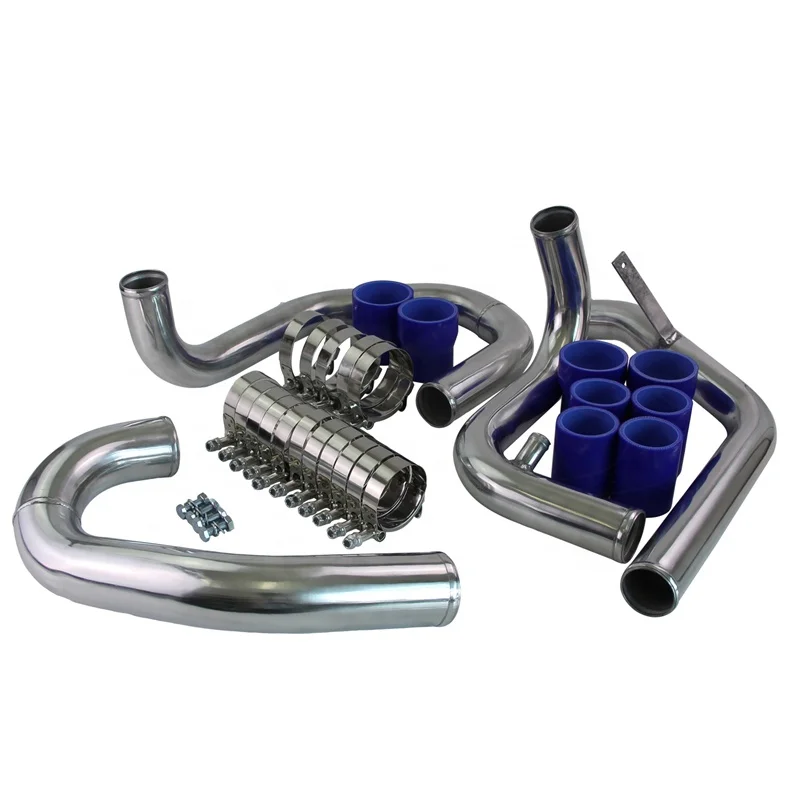 Aluminum Turbo Intercooler Piping Kit w/Clamps+Silicone Couplers Blue For 98-05 Volkswagen VW Jetta Golf GTI MK4 1.8T