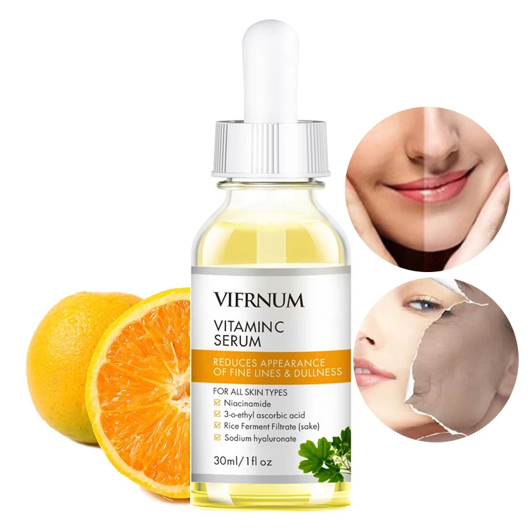 low moq skin care reduce fine line facial serum custom whitening vitamin c serum for face