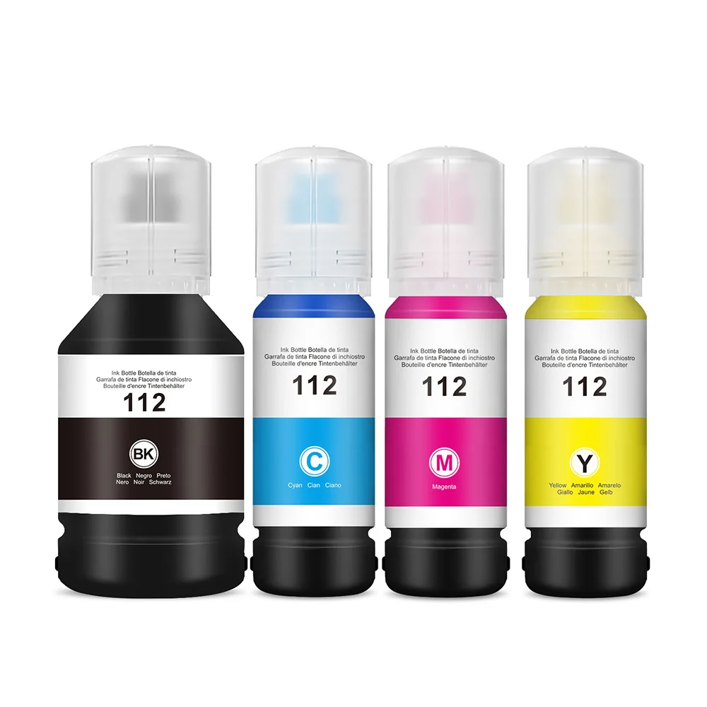 Compatible 112 Pigment Ink Bottle Water Based Refill Pigment Ink for EPN L6490 L6550 L6570 L6580 L11160 L15150