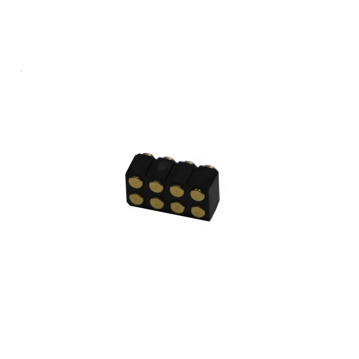 2.0 pitch dual rows 8 pin smt type female pogo pin H3.50mm